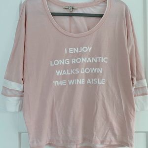 Express blush pink baseball tee size S